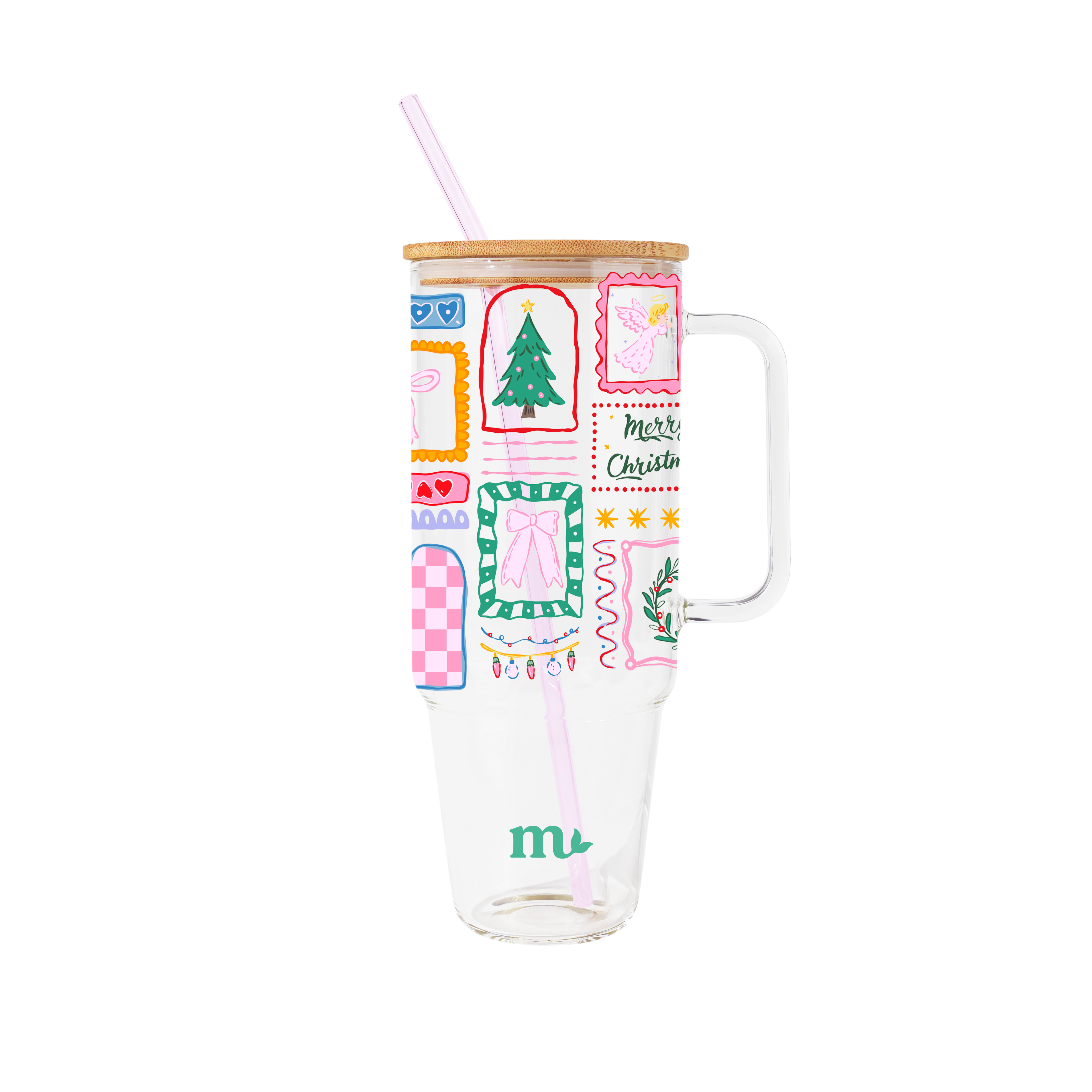 40oz Glass Tumbler - Seasons Greetings